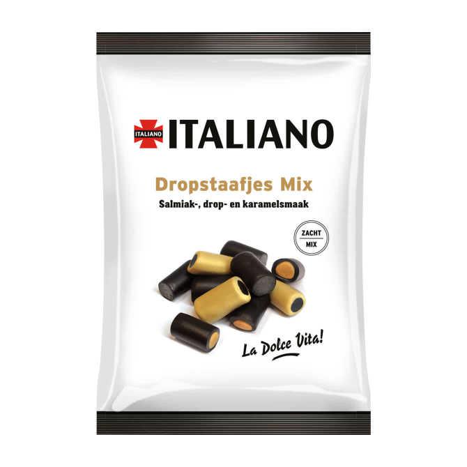 Italiano Dropstaafjes mix salmiak-, drop- en karamelsmaak