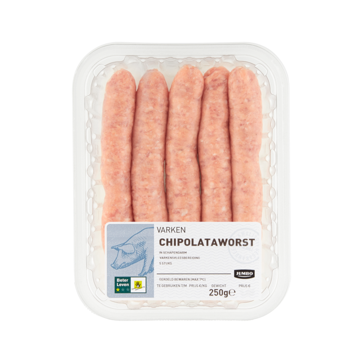 Jumbo Varken Chipolataworst 5 Stuks 250g