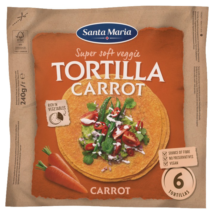 Santa Maria Tortilla Wrap Wortel Medium (6-pack) 240g