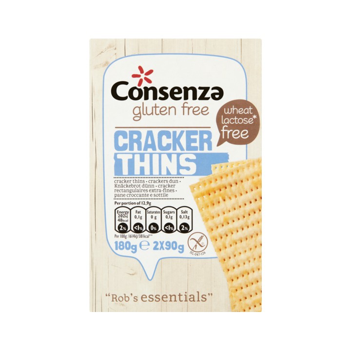 Consenza Crackers Dun Glutenvrij 2 x 90g